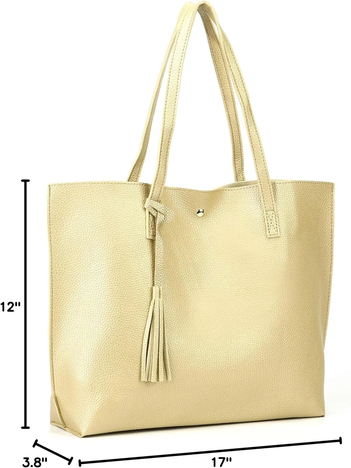 Women Tote Bags Top Handle Satchel Handbags PU Faux Leather Tote Bag with Tassel Shoulder Purse