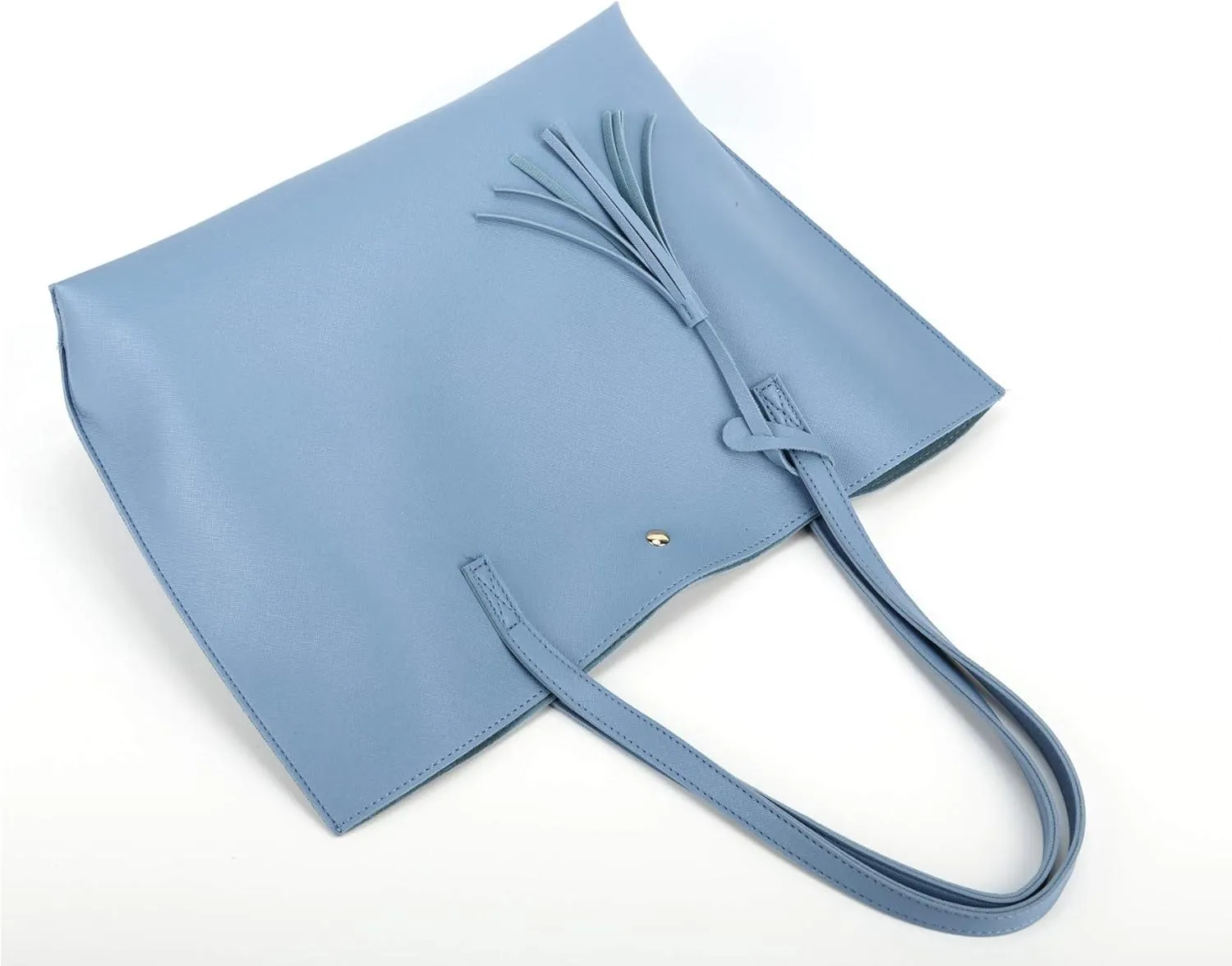 Women Tote Bags Top Handle Satchel Handbags PU Faux Leather Tote Bag with Tassel Shoulder Purse