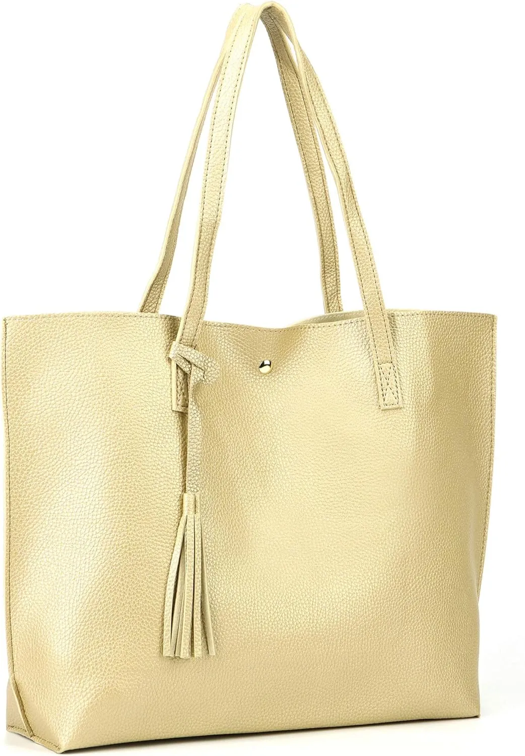 Women Tote Bags Top Handle Satchel Handbags PU Faux Leather Tote Bag with Tassel Shoulder Purse