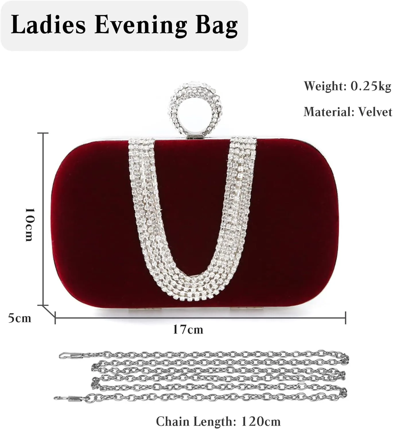 Women Velvet Evening Bag Sparkly Rhinestone Clutch Bag Bridal Wedding Purse Charming Glittering Handbag