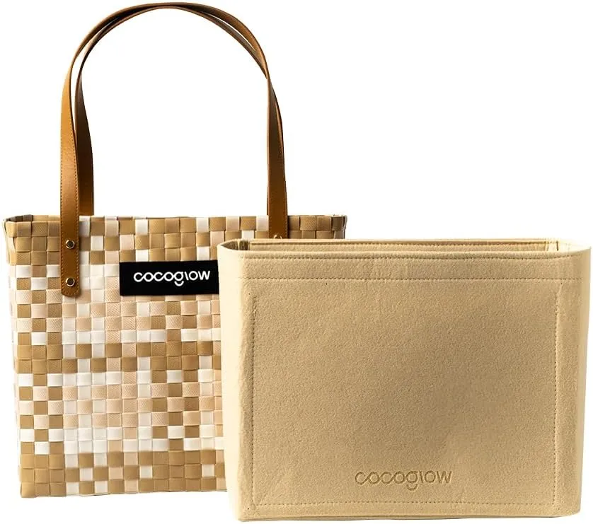 Women's Brown Woven Tote Bag, Trendy Travel-Friendly, Large