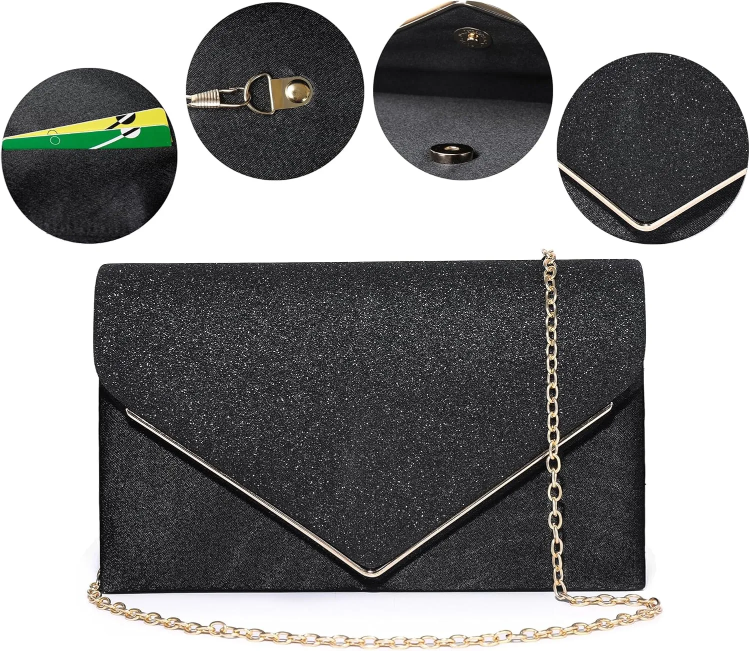 Women's Evening Bag Party Clutches Wedding Purses Cocktail Prom Handbags Satin and flash stitching Glittering