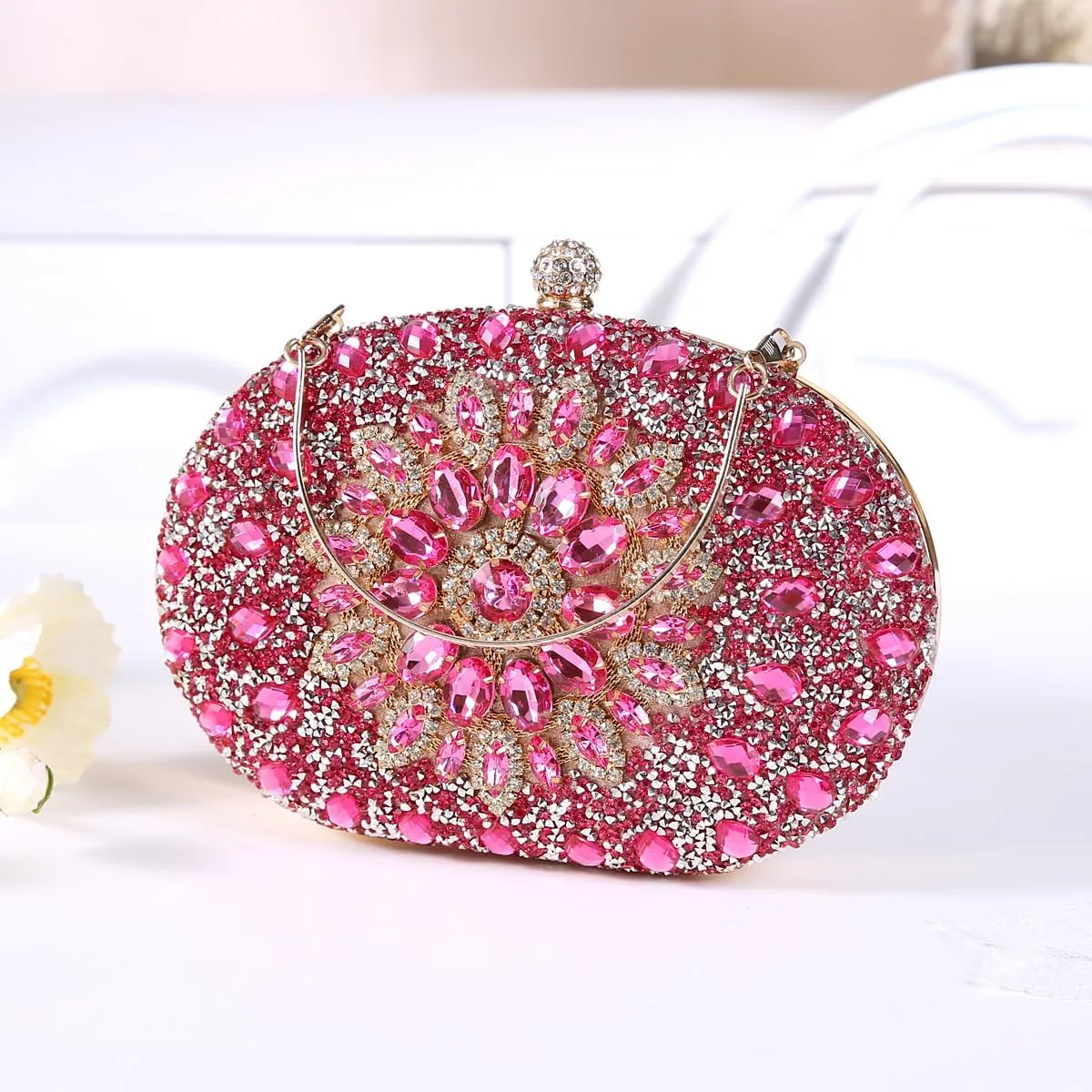 Women's Evening Bags Sparkly Rhinestone Clutch Purses Luxury Handbags