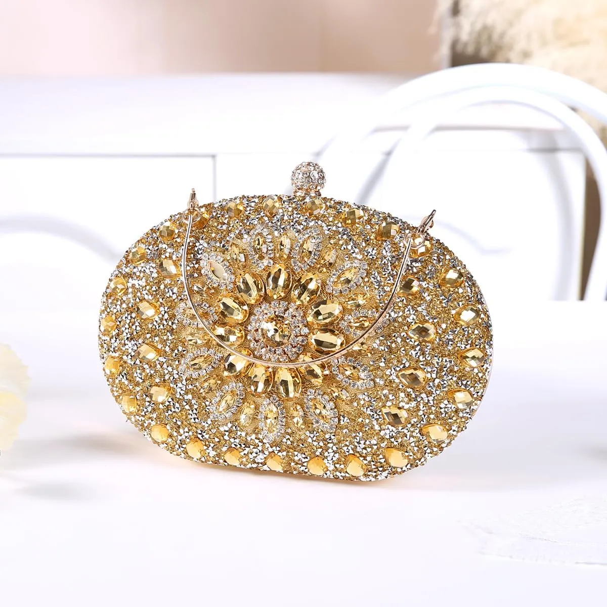 Women's Evening Bags Sparkly Rhinestone Clutch Purses Luxury Handbags