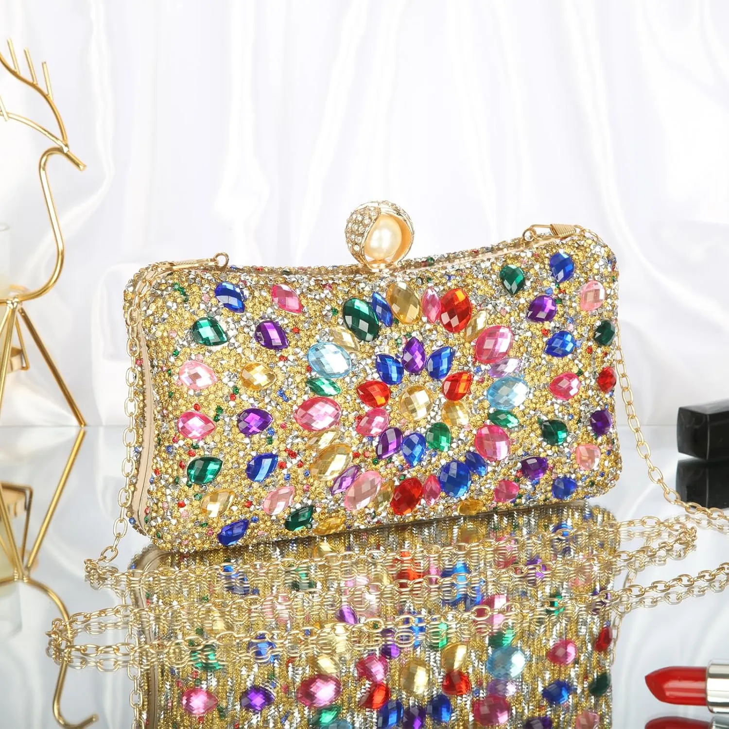 Women's Evening Bags Sparkly Rhinestone Clutch Purses Luxury Handbags