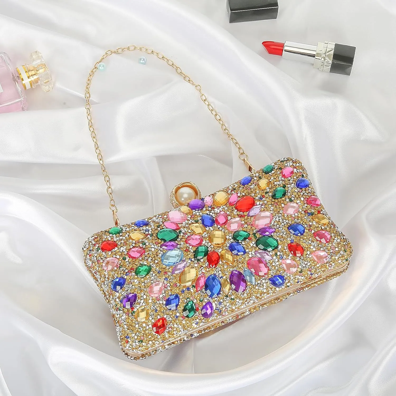 Women's Evening Bags Sparkly Rhinestone Clutch Purses Luxury Handbags