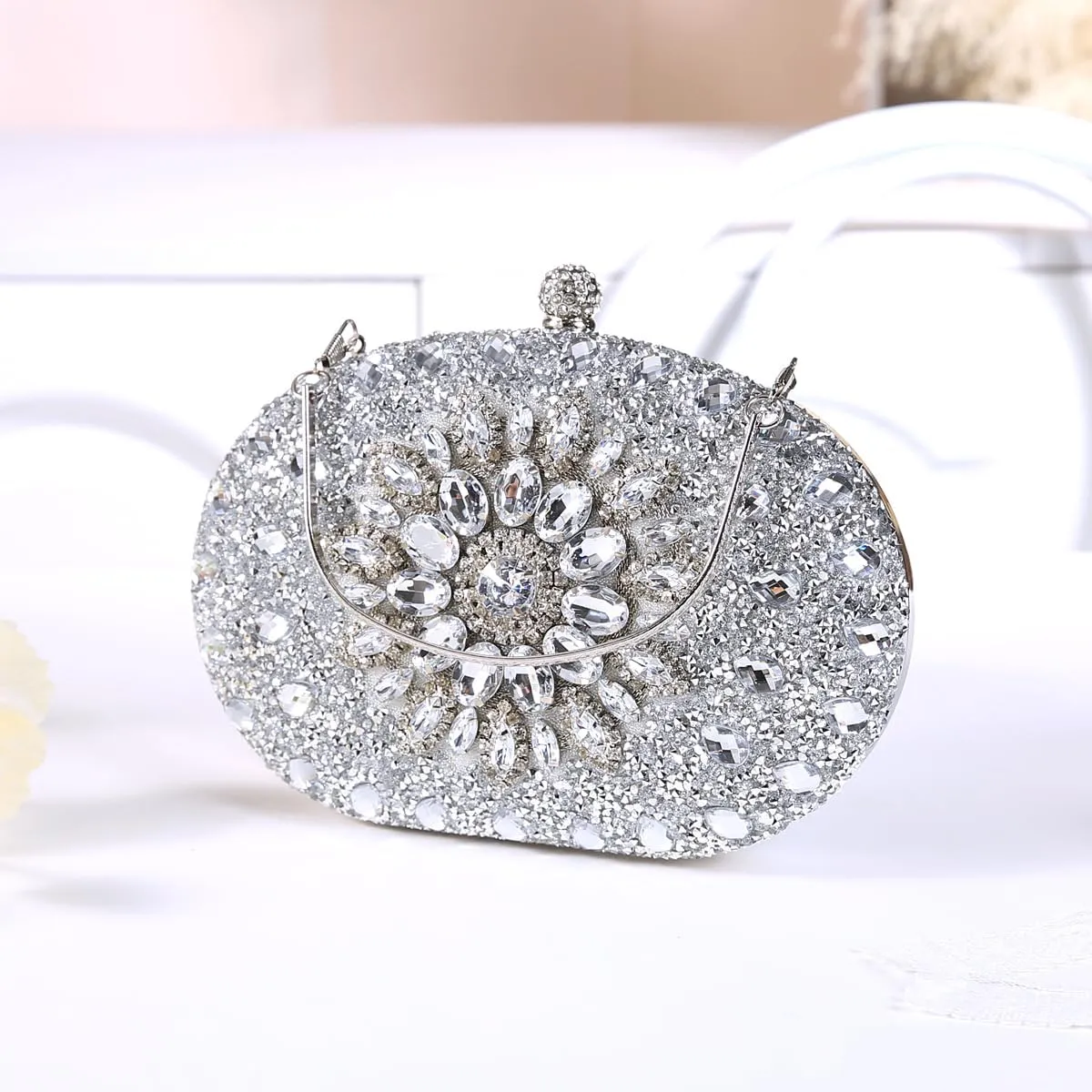 Women's Evening Bags Sparkly Rhinestone Clutch Purses Luxury Handbags