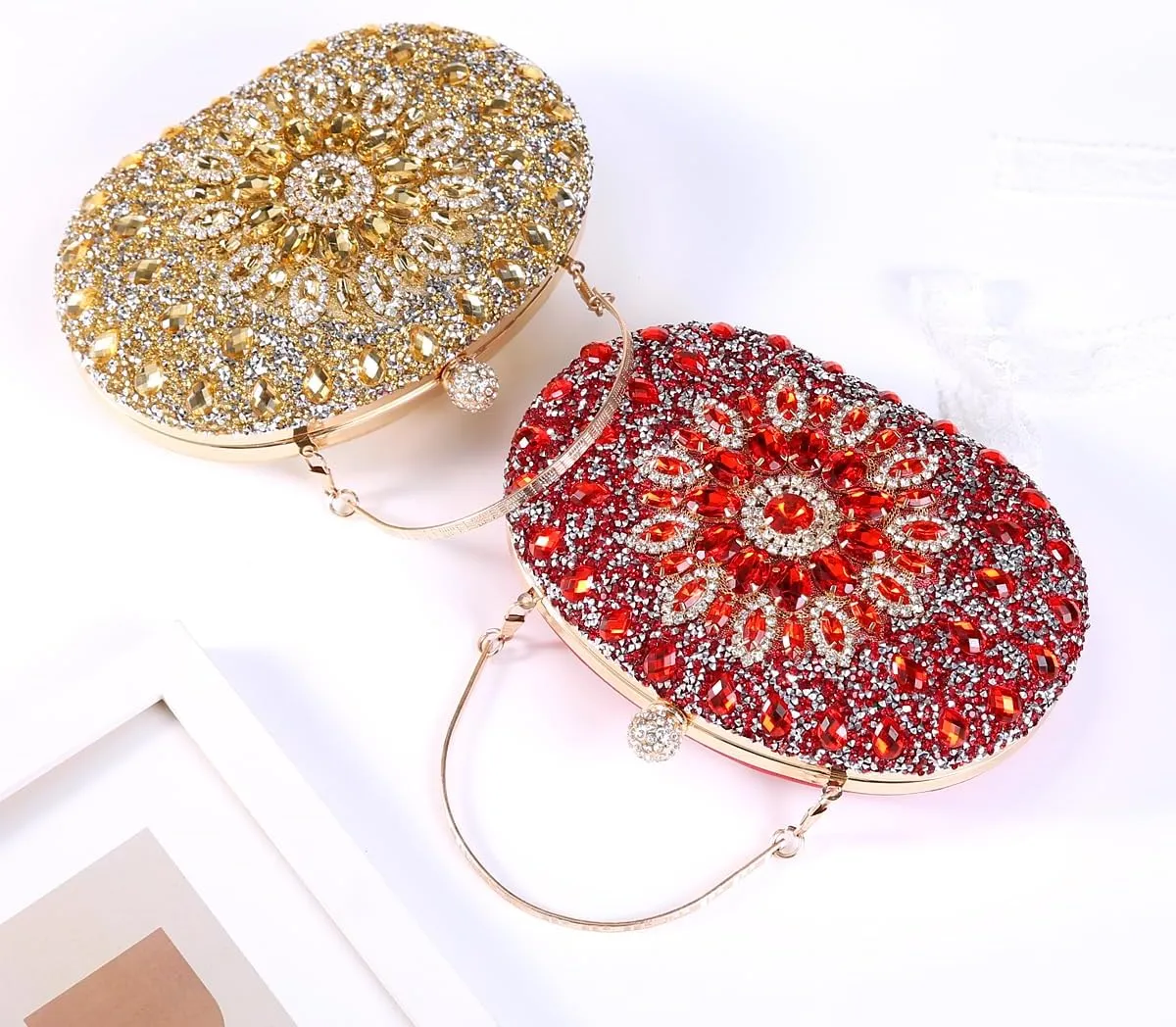 Women's Evening Bags Sparkly Rhinestone Clutch Purses Luxury Handbags