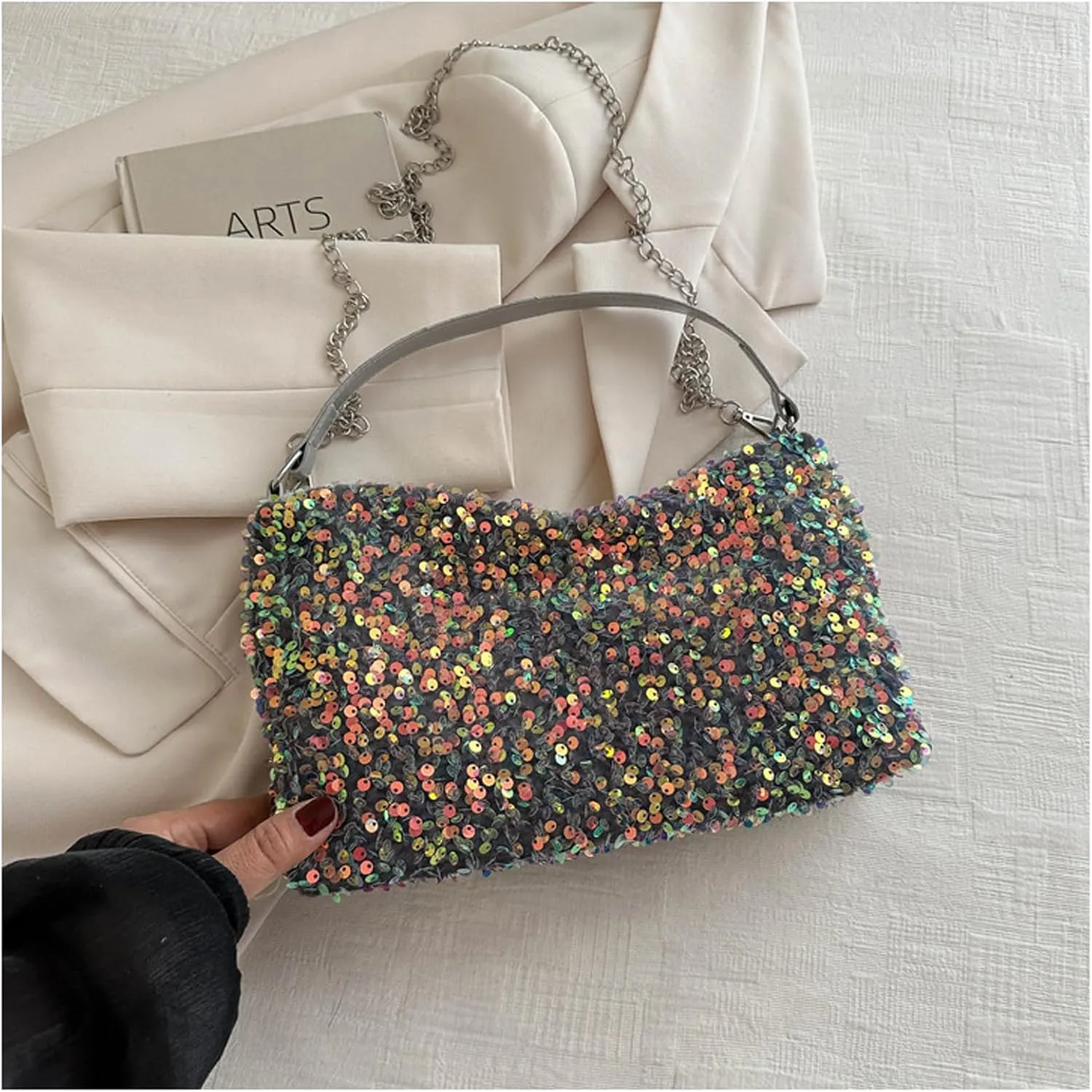 Women's Evening Handbag, Sequin Evening Crossbody Bag, Elegant Clutch Purses for Women Wedding, Prom, Cocktail Party