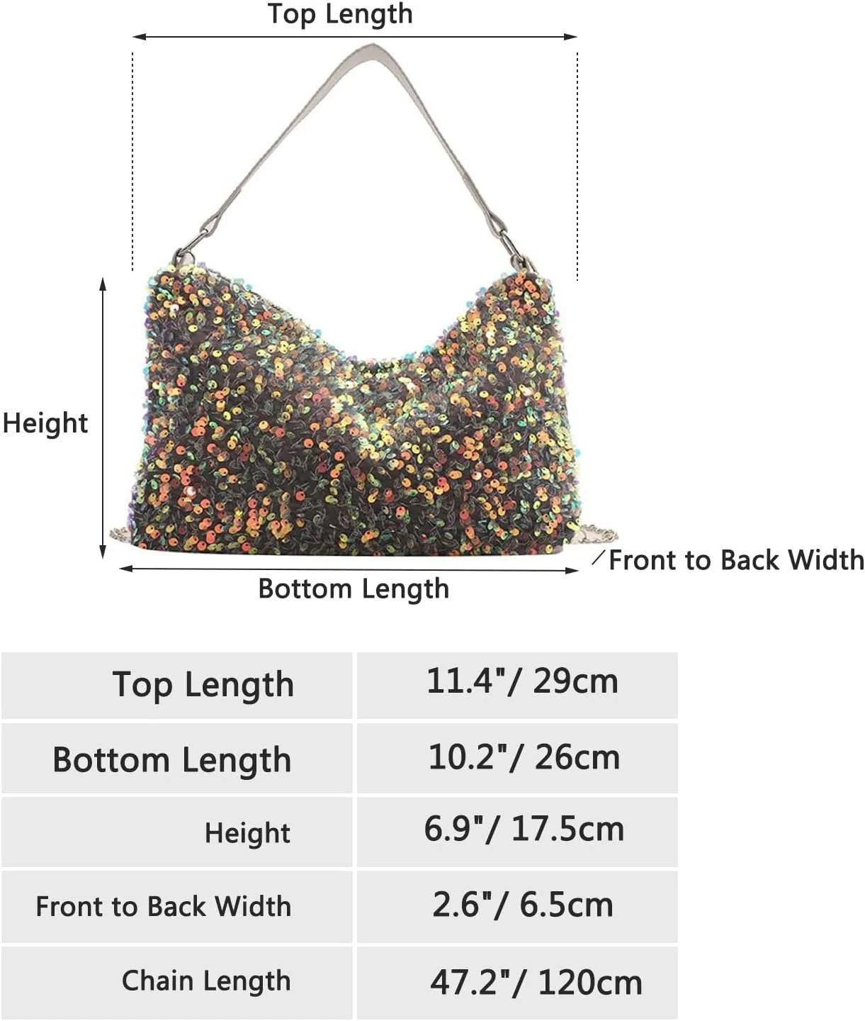Women's Evening Handbag, Sequin Evening Crossbody Bag, Elegant Clutch Purses for Women Wedding, Prom, Cocktail Party