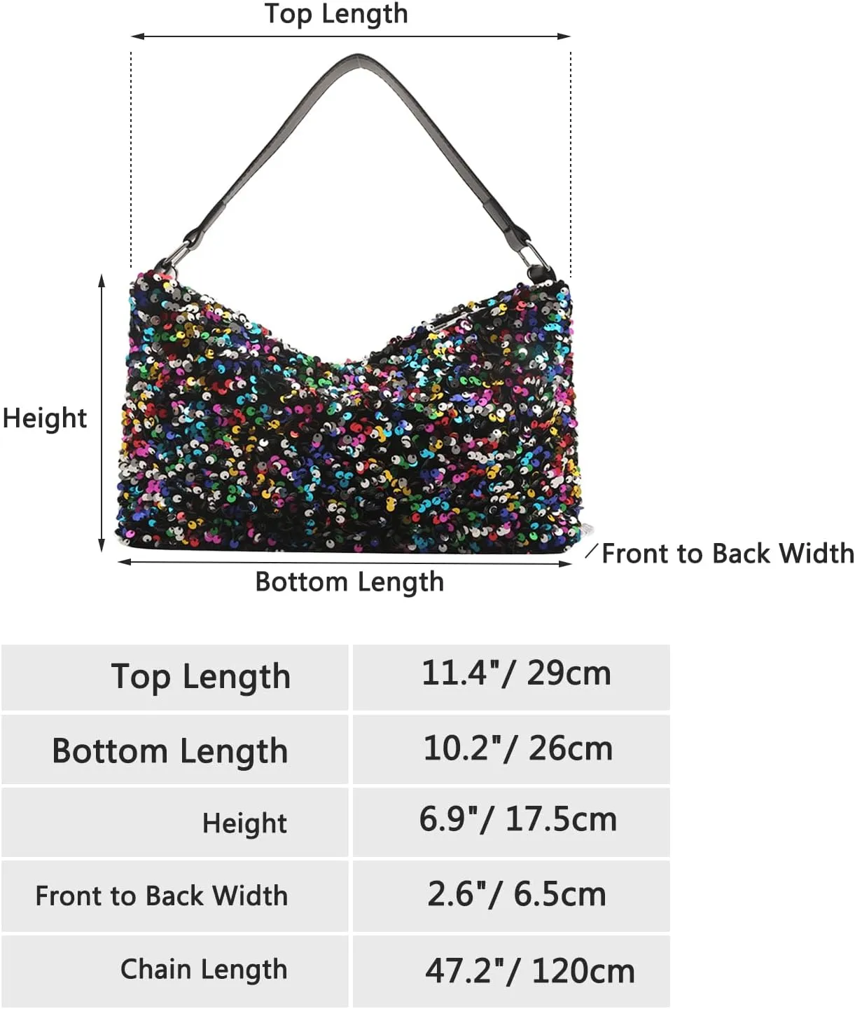 Women's Evening Handbag, Sequin Evening Crossbody Bag, Elegant Clutch Purses for Women Wedding, Prom, Cocktail Party