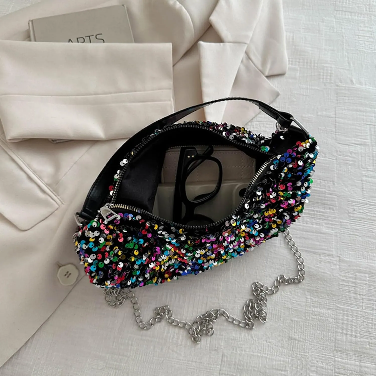 Women's Evening Handbag, Sequin Evening Crossbody Bag, Elegant Clutch Purses for Women Wedding, Prom, Cocktail Party