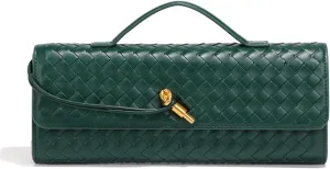 Women's for Woven Evening Bags Vegan Leather Clutch Handbags, Trendy Crossbody Bag Clutch Purses