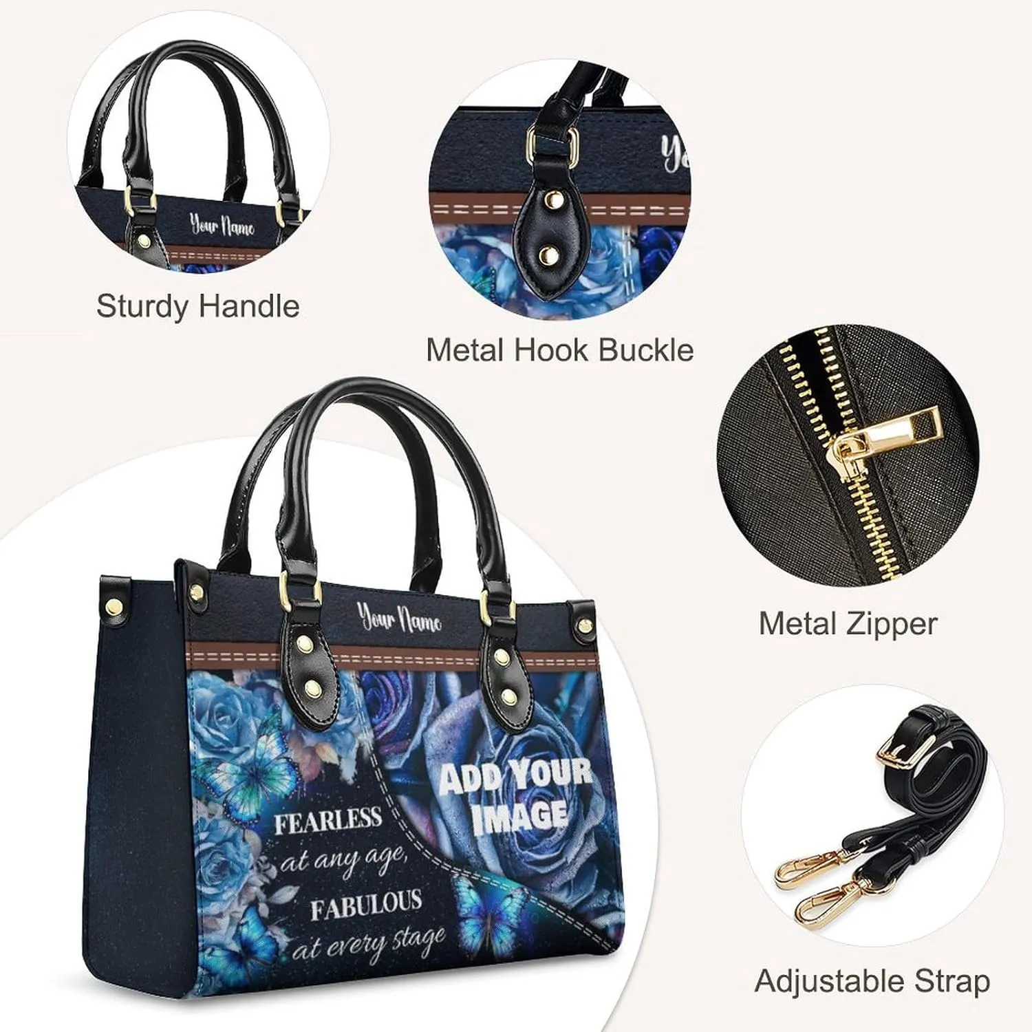 Womens Handbag - Flowers Tote Bags for Women gifts - Shoulder Purses for Shopping Daily Use - PU Leather Bag
