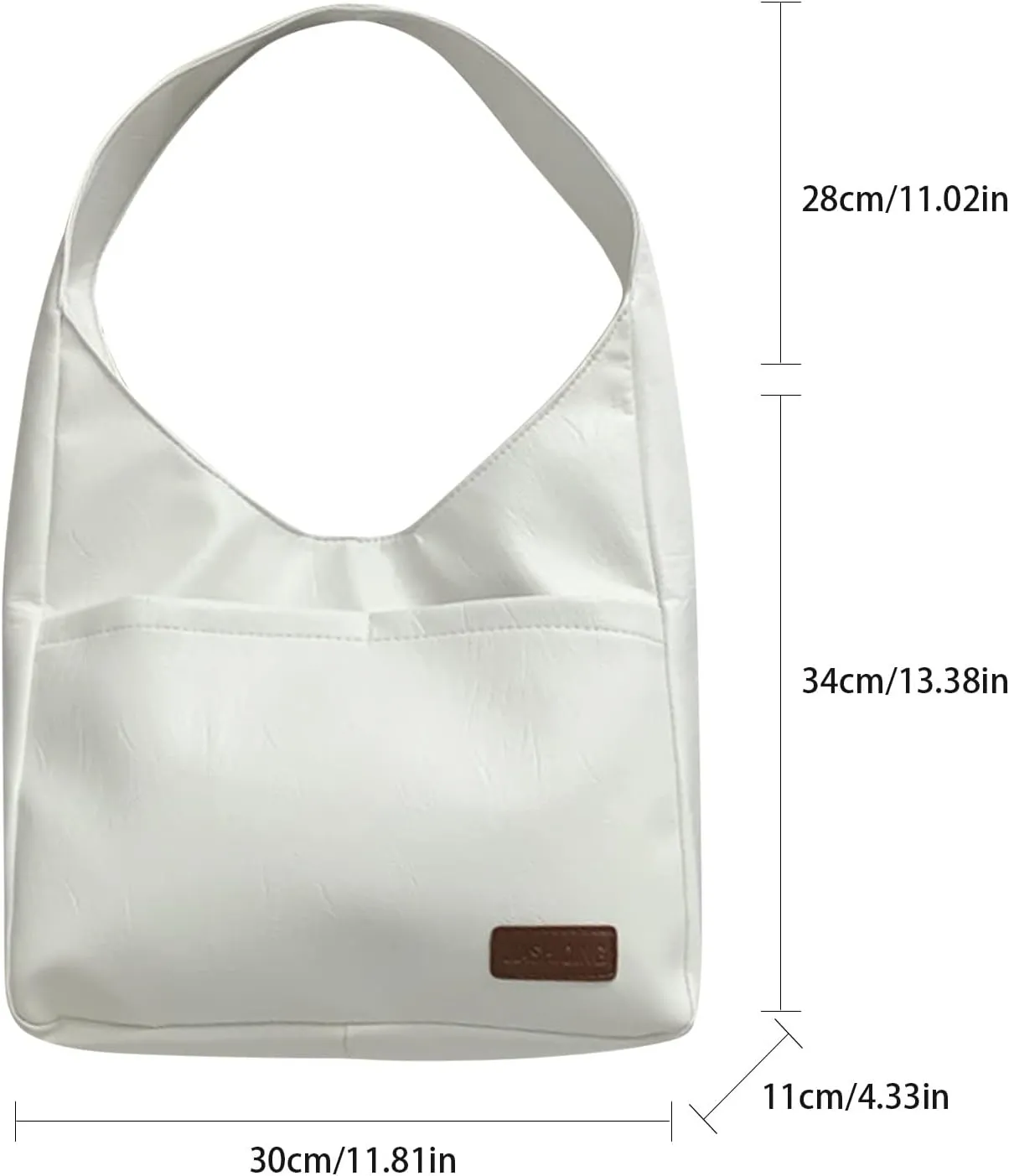 Women's Pleated Hobo Shoulder Bag Pu Leather Clutch Handbag Unisex Hobo