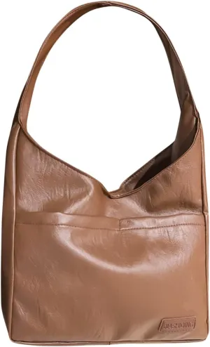 Women's Pleated Hobo Shoulder Bag Pu Leather Clutch Handbag Unisex Hobo