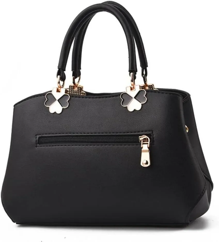 Women's PU Elegant Shoulder Bags Wild Handbags Satchel Embroidery Bee Flower Crossbody Purse