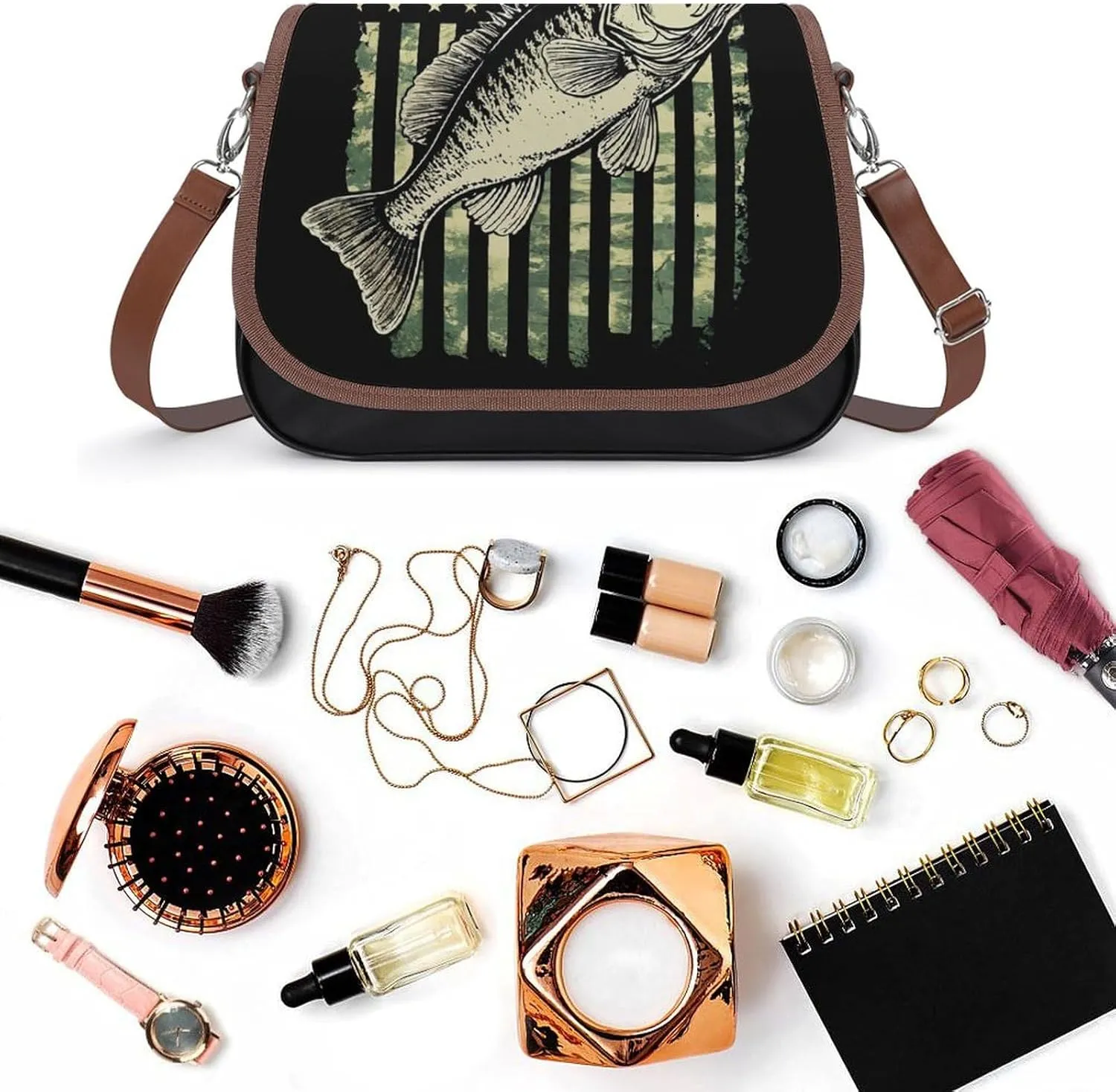 Womens PU Leather Crossbody Bag Lightweight Cellphone Purse Handbags with Adjustable Strap