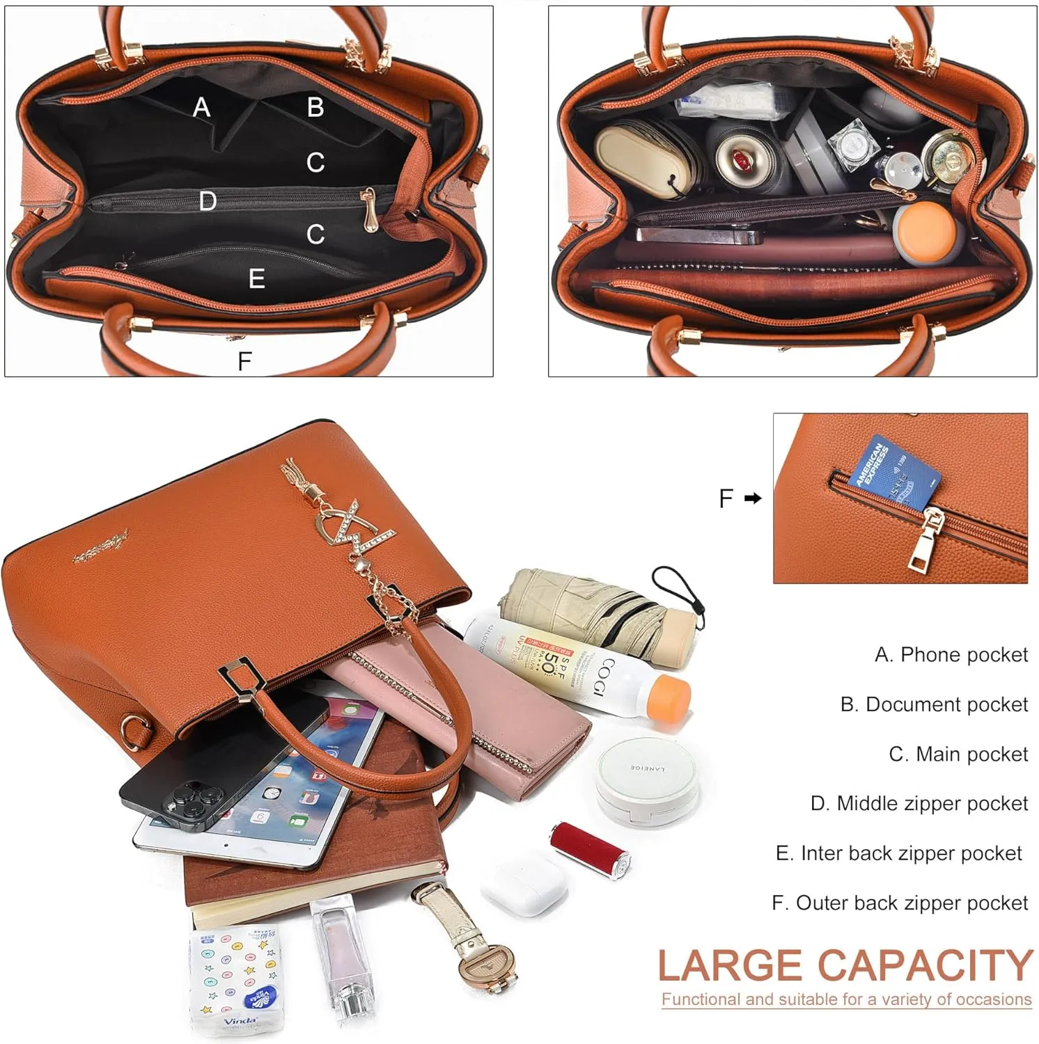 Womens Purses and Handbags Shoulder Bags Ladies Designer Top Handle Satchel Tote Bag