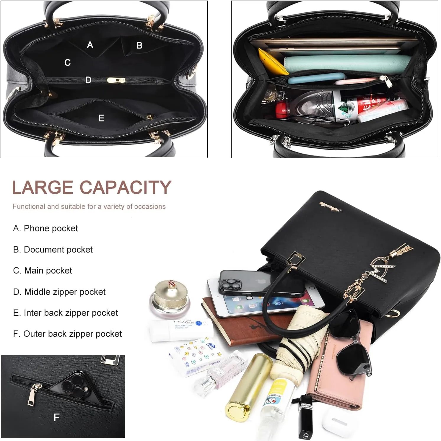 Womens Purses and Handbags Shoulder Bags Ladies Designer Top Handle Satchel Tote Bag