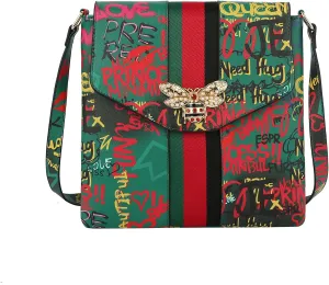 Womens Satchel Purse and Handbags Crossbody Messenger Shoulder PU Leather Trendy Fashion Bag Fashion Bee