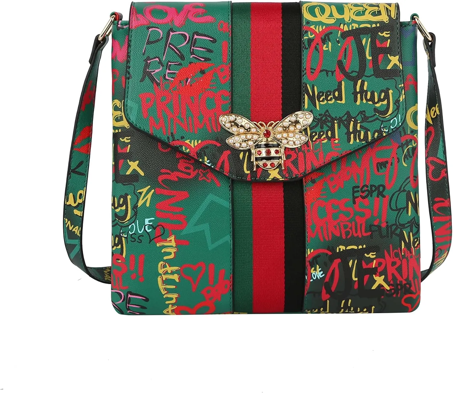 Womens Satchel Purse and Handbags Crossbody Messenger Shoulder PU Leather Trendy Fashion Bag Fashion Bee