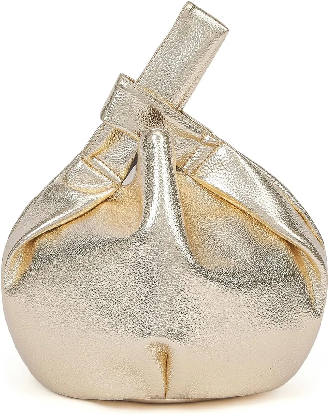 Women's Wrist Knot Tote Bag Small Soft Faux Leather Wristlet Handbags Elegant Clutch Purse for Girl