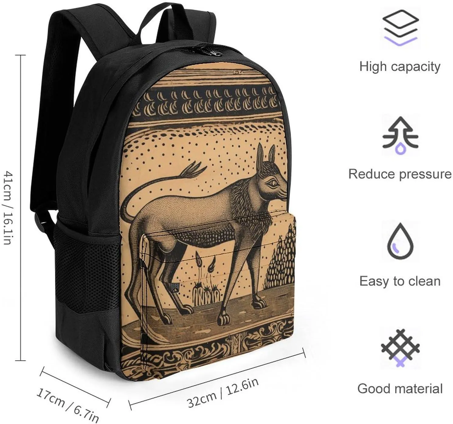 Woodcut Style Animals Laptop Backpacks for Women Travel Backpack Casual Daypack Hiking Backpack Business Backpack