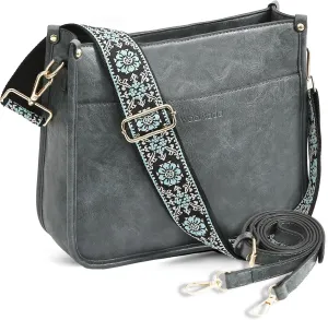 WOOMADA Hobo Handbag for Women Vegan Leather Crossbody Bags Trendy Shoulder Bag with 2 Adjustable Strap
