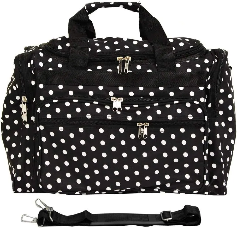 World Traveler Dots 22" Carry-On Duffel Bag – Lightweight, Durable Polyester with Adjustable Shoulder Strap
