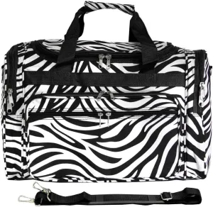 World Traveler Zebra 22" Carry-On Duffel Bag – Lightweight, Durable Polyester with Adjustable Shoulder Strap