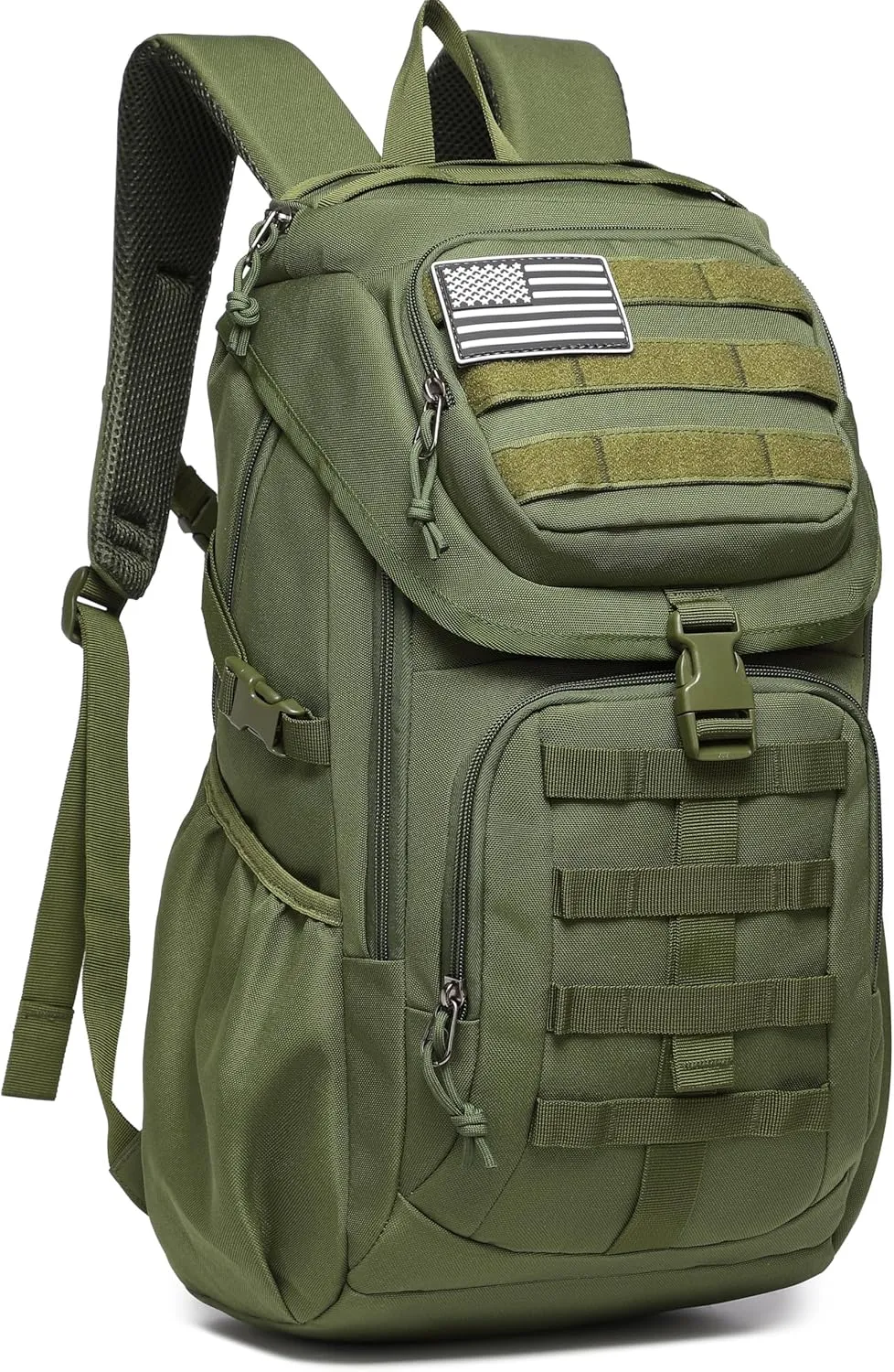 Wotony Tactical Assault Pack Backpack Molle Military Backpack Outdoor Hiking Camping Rucksack Waterproof backpack for men (army green, 25L)