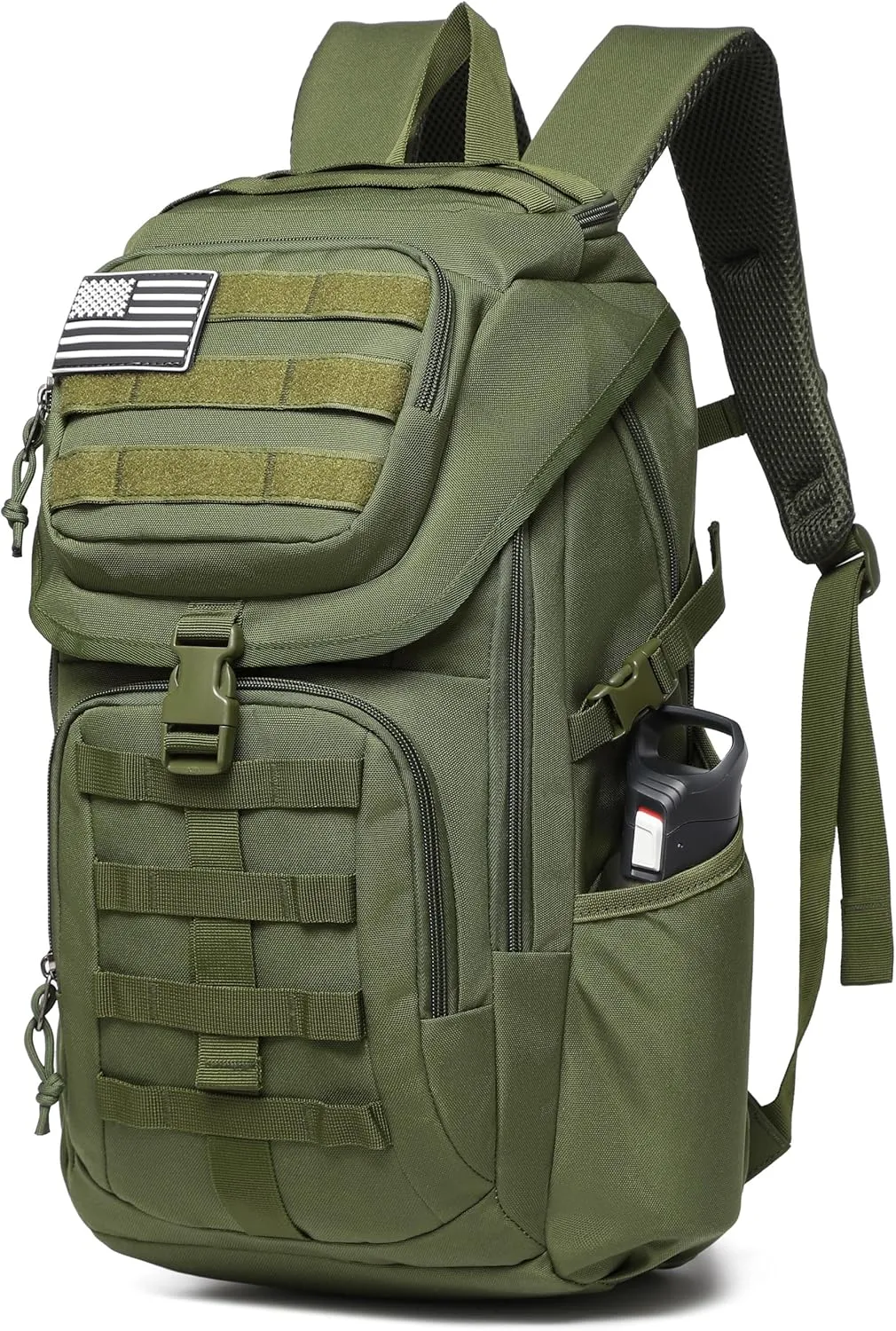 Wotony Tactical Assault Pack Backpack Molle Military Backpack Outdoor Hiking Camping Rucksack Waterproof backpack for men (army green, 25L)