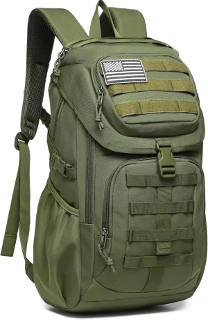 Wotony Tactical Assault Pack Backpack Molle Military Backpack Outdoor Hiking Camping Rucksack Waterproof backpack for men (army green, 25L)