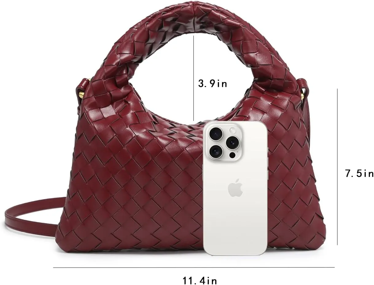 Woven Handbag Woven Crossbody Bag for Women - Women's Top-handle Handbags - Fashion Vegan Leather Purse Small Braided Bag
