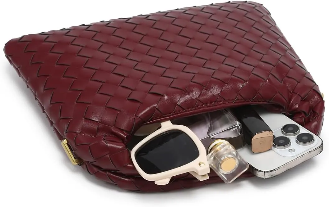 Woven Handbag Woven Crossbody Bag for Women - Women's Top-handle Handbags - Fashion Vegan Leather Purse Small Braided Bag