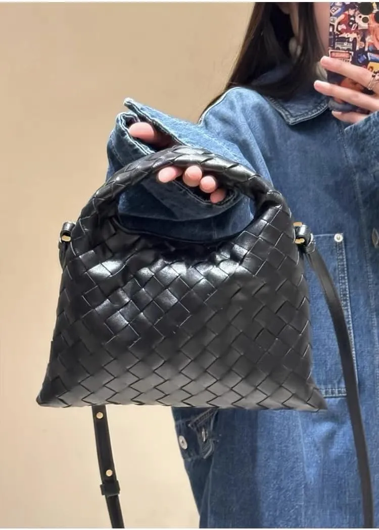 Woven Handbag Woven Crossbody Bag for Women - Women's Top-handle Handbags - Fashion Vegan Leather Purse Small Braided Bag
