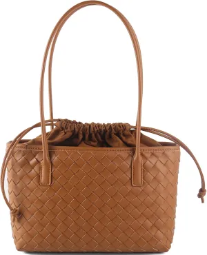Woven handbags for women Vegan Leather Shoulder Handbags - Fashion Summer Beach Tote Bags - Large Travel Totes
