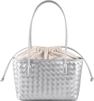 Woven handbags for women Vegan Leather Shoulder Handbags - Fashion Summer Beach Tote Bags - Large Travel Totes