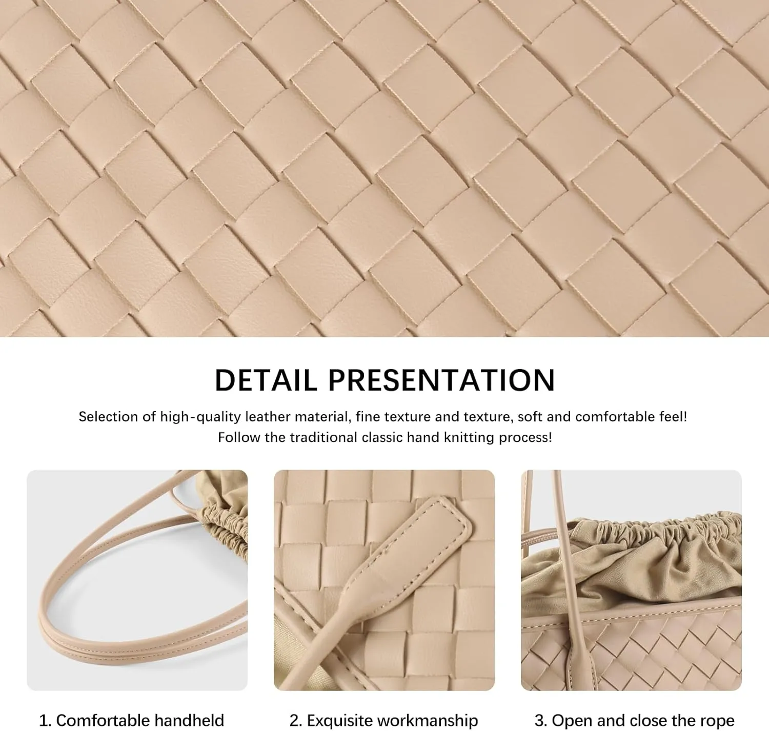 Woven handbags for women Vegan Leather Shoulder Handbags - Fashion Summer Beach Tote Bags - Large Travel Totes