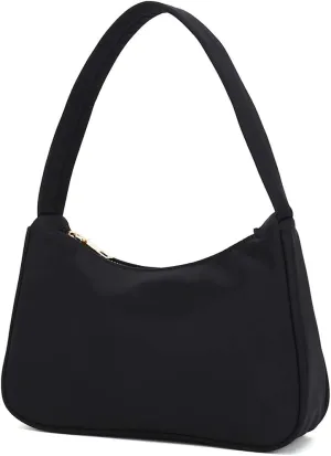 YIKOEE Small Nylon Shoulder Bags for Women Elegant Feminine Mini Handbags with Zipper Closure