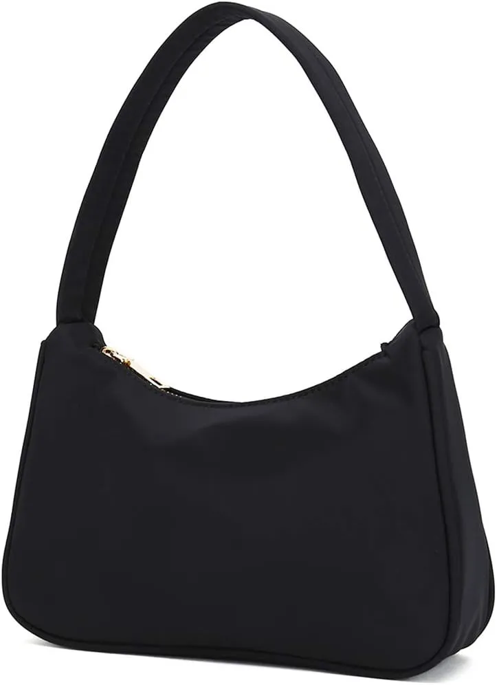 YIKOEE Small Nylon Shoulder Bags for Women Elegant Feminine Mini Handbags with Zipper Closure